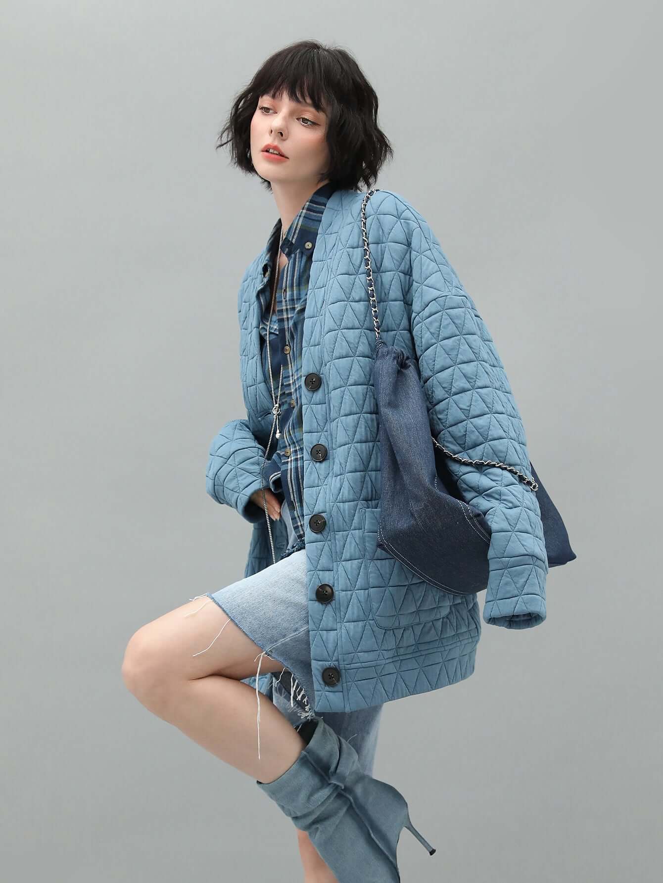 Powder Blue Quilted Coat-0