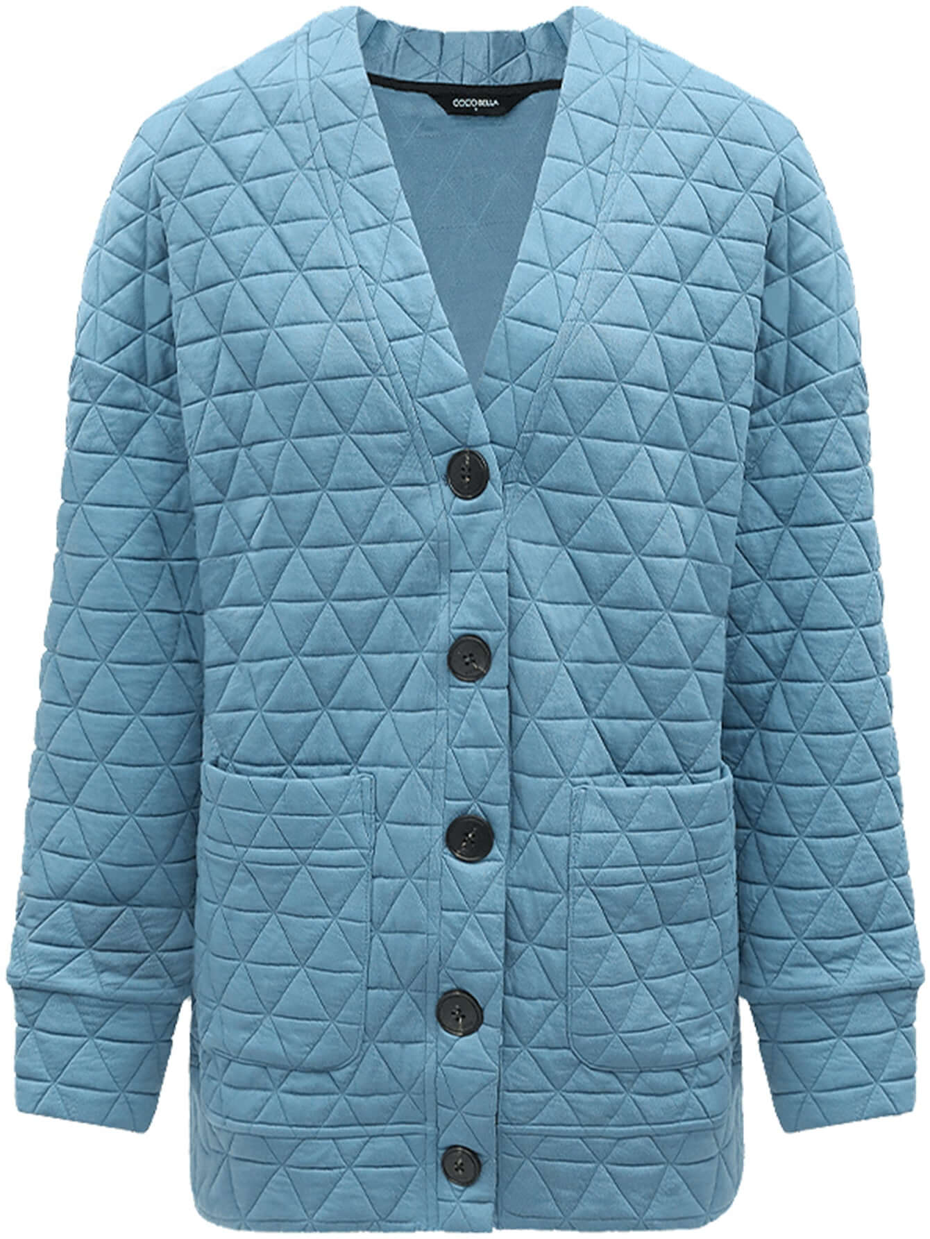 Powder Blue Quilted Coat-2