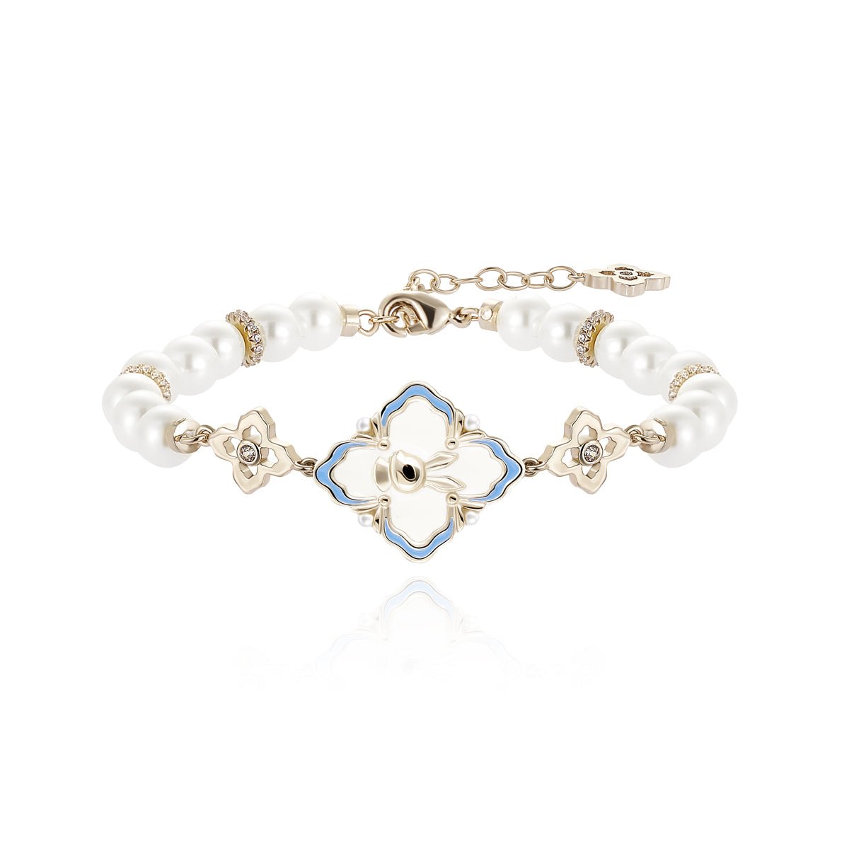 Retro Rabbit Pearl Gold Bracelet-0