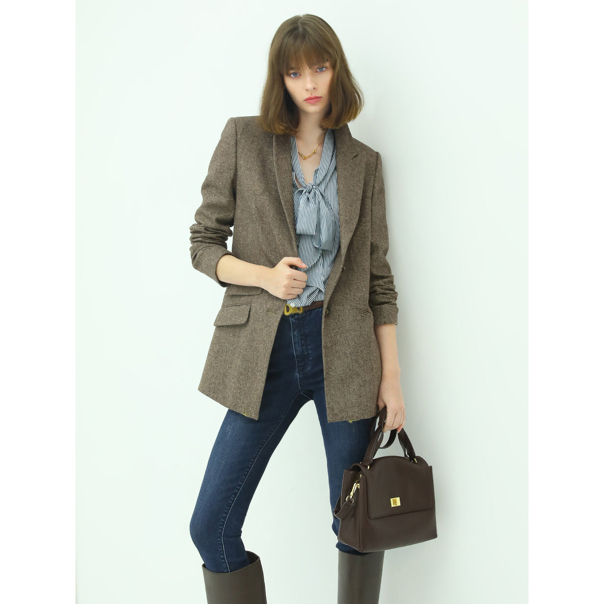 Vintage Brown Wool Blazer-1