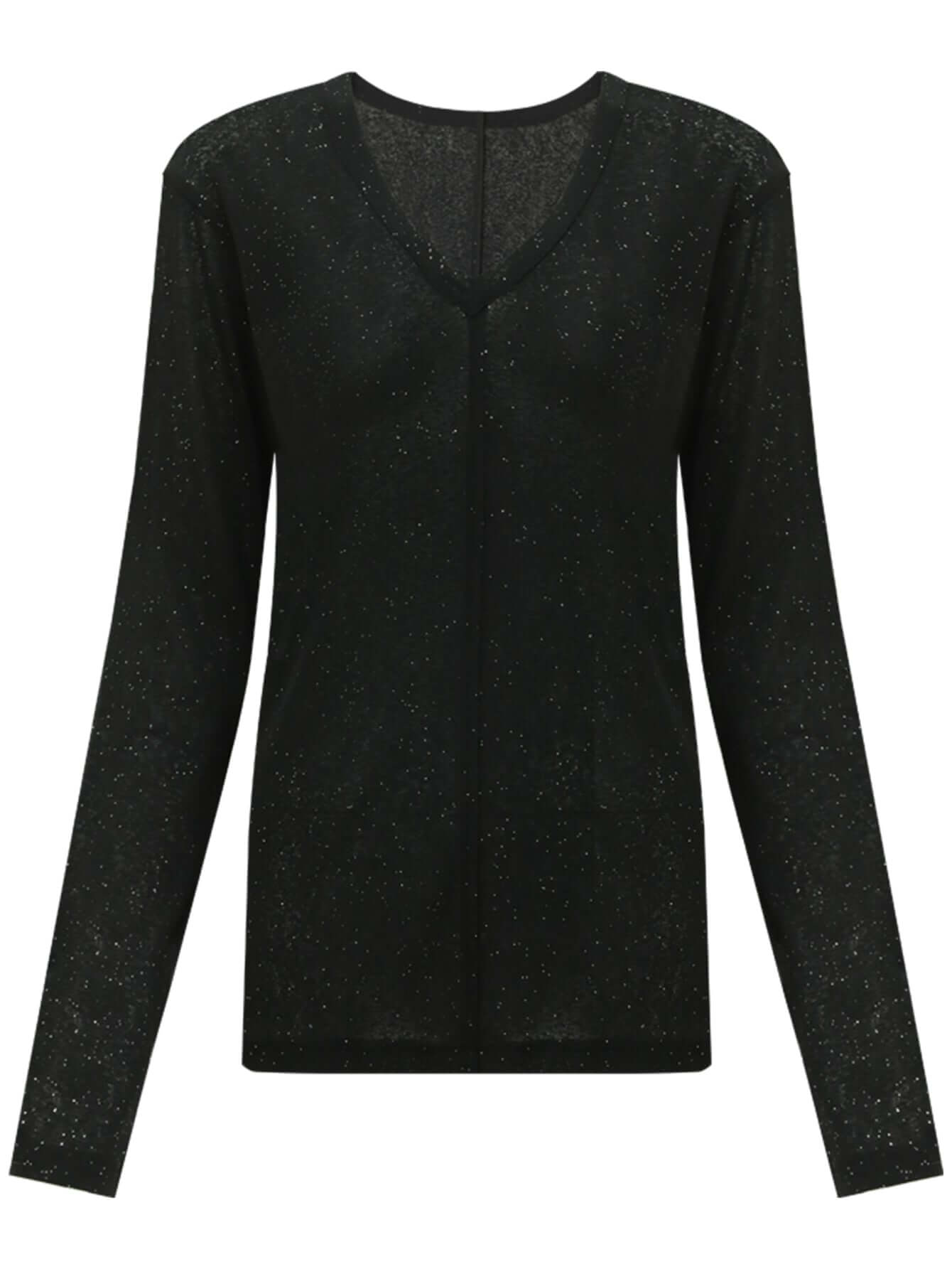 Wispy Black Glitter Knit Top-3