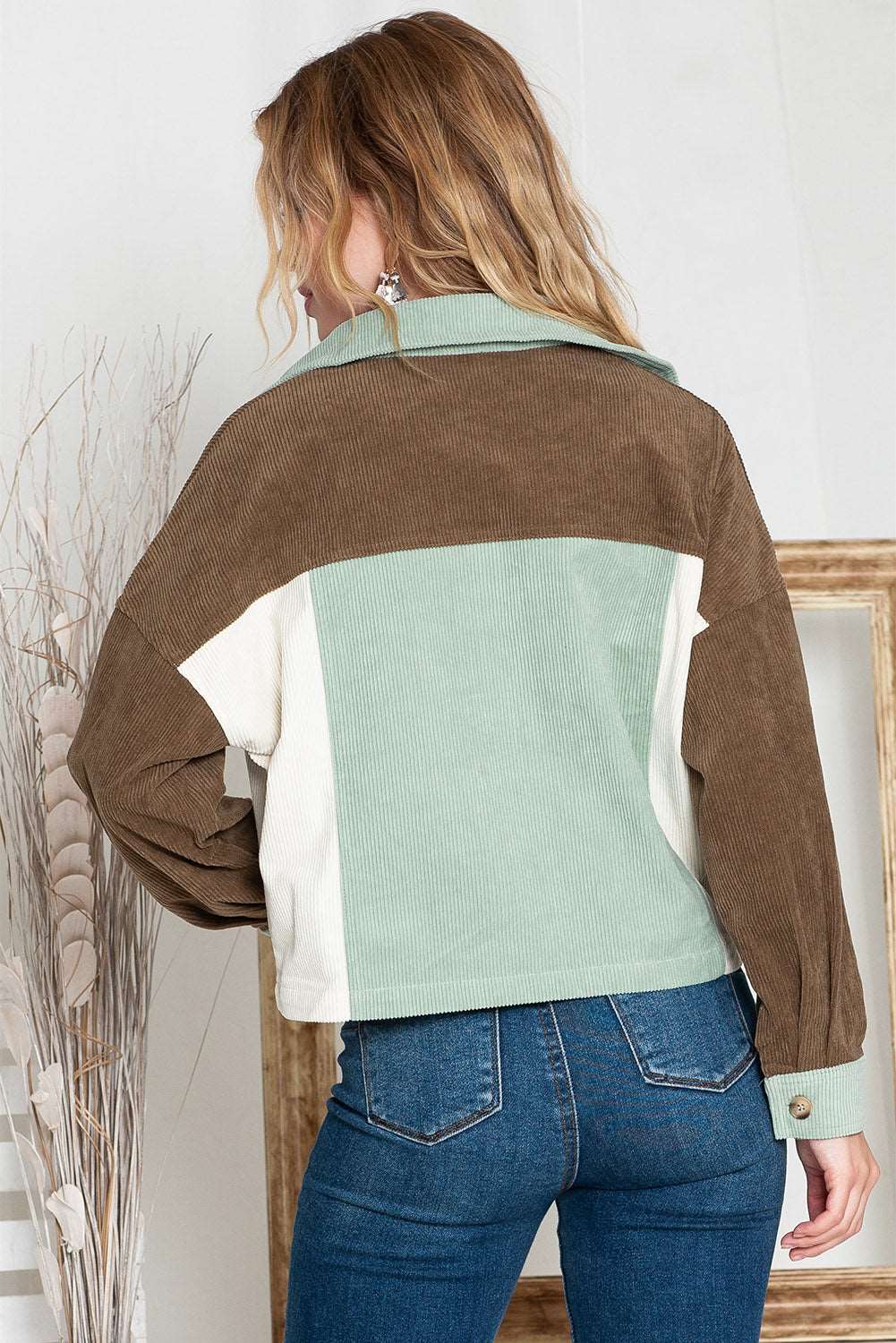 Color Block Cropped Corduroy Jacket - Catherine Martin