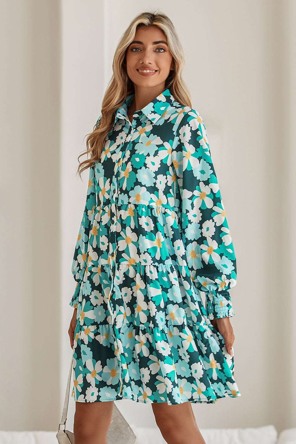 Green Floral Tiered Dress - Catherine Martin