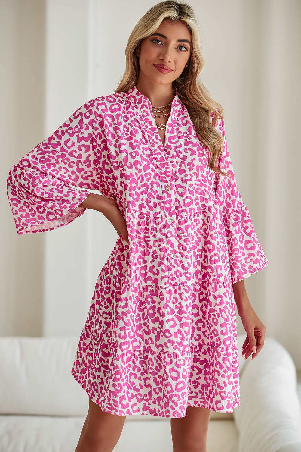 Bright Pink Leopard Dress - Catherine Martin