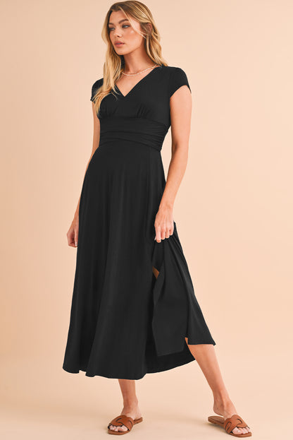 Black Deep V Neck Dress - Catherine Martin