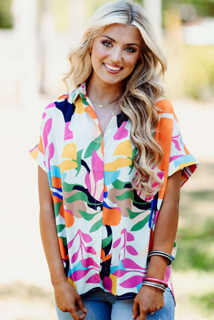 Abstract Leaf Print Blouse - Catherine Martin