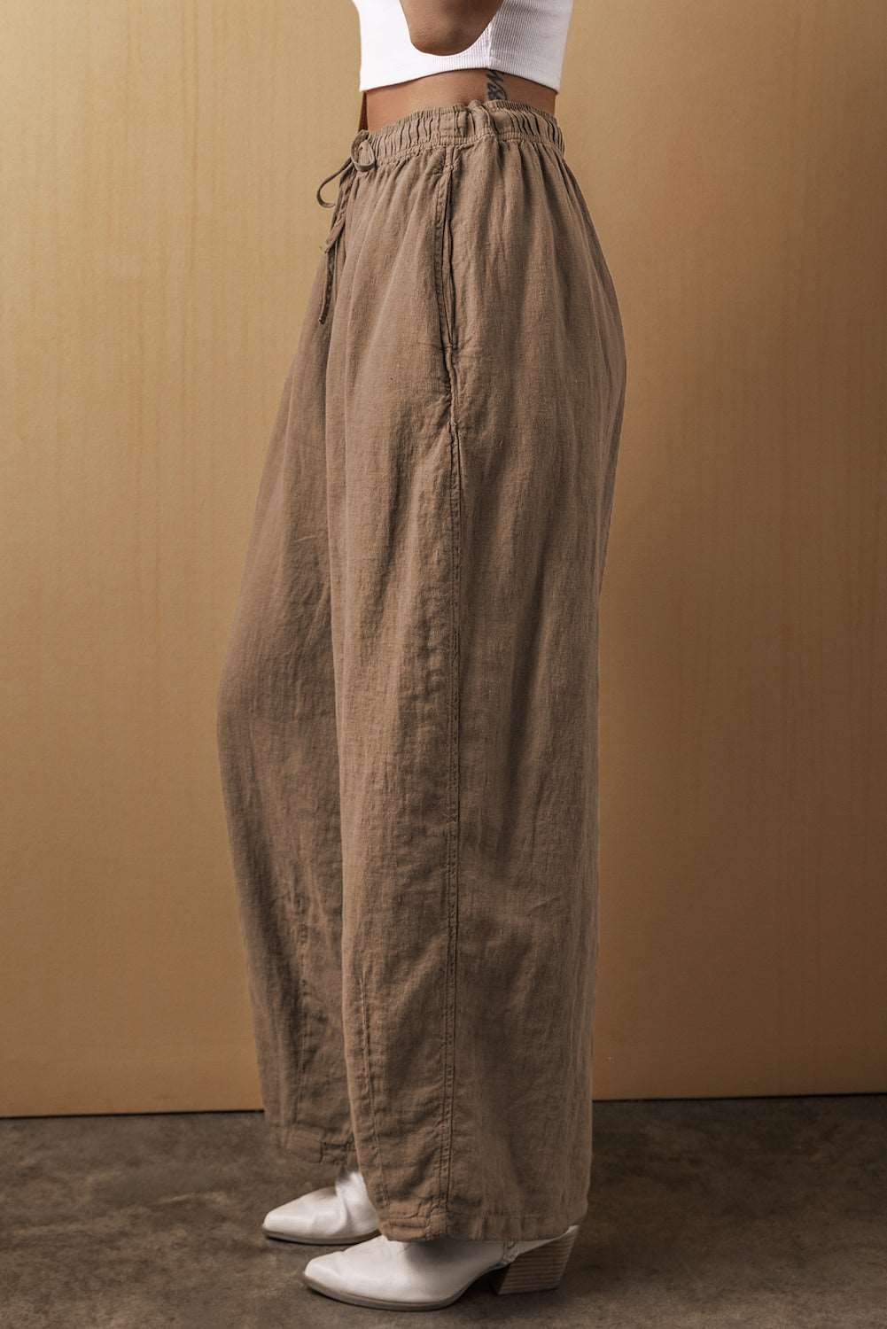 Brown Cotton Linen Pants - Catherine Martin