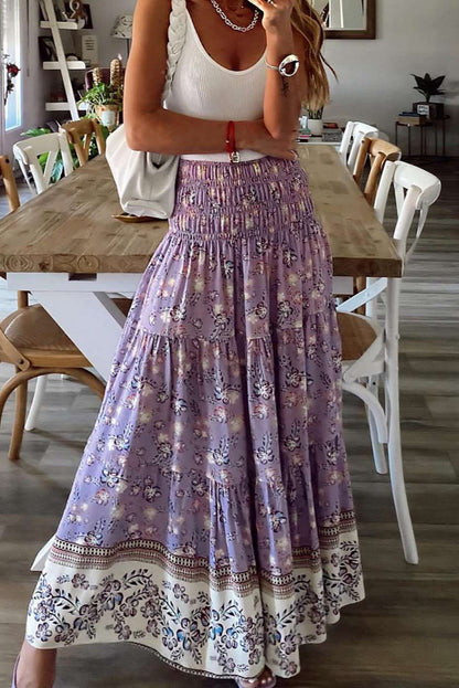 Purple Floral Maxi Skirt - Catherine Martin