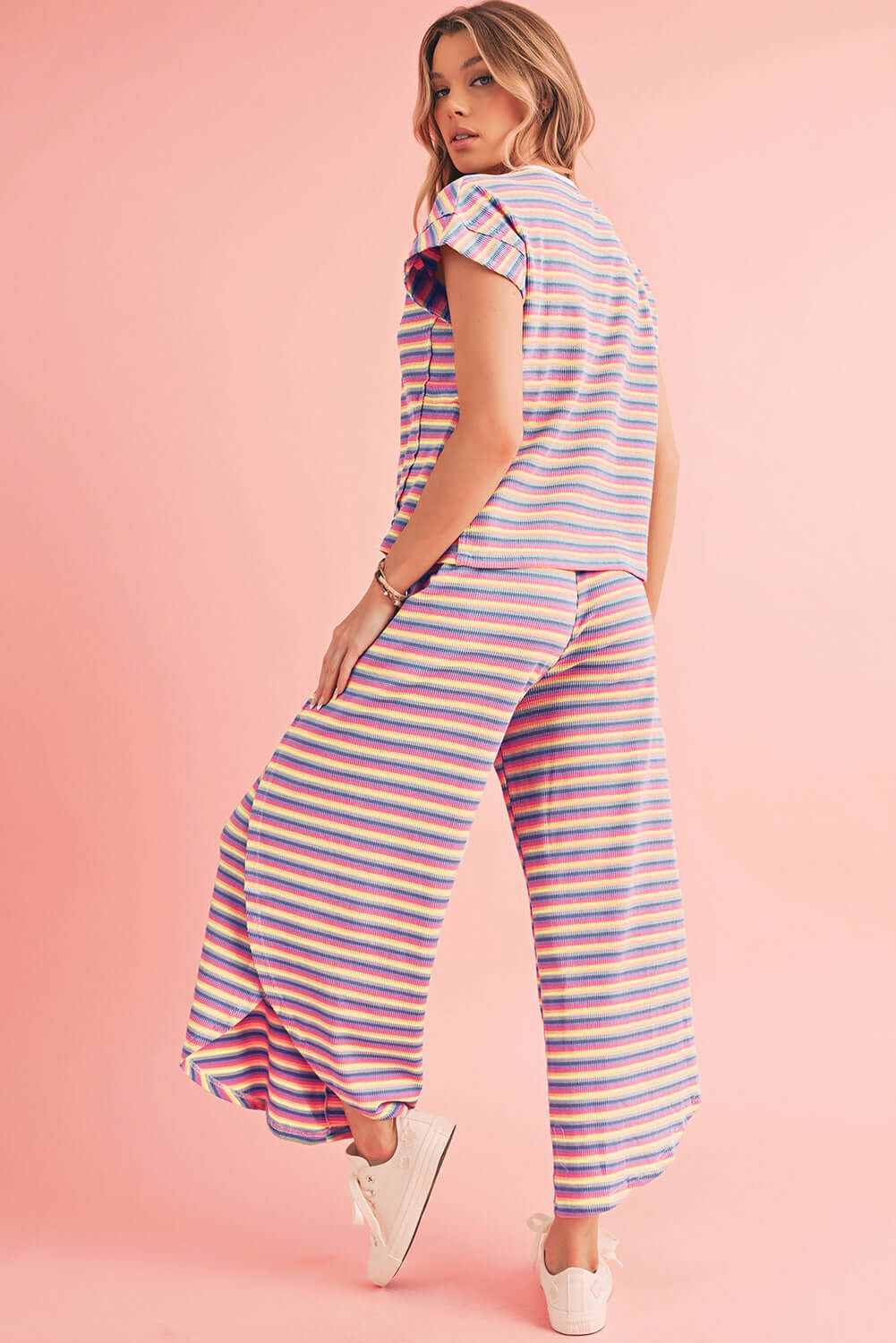 Relaxed Sunset Stripes Two-Piece Set