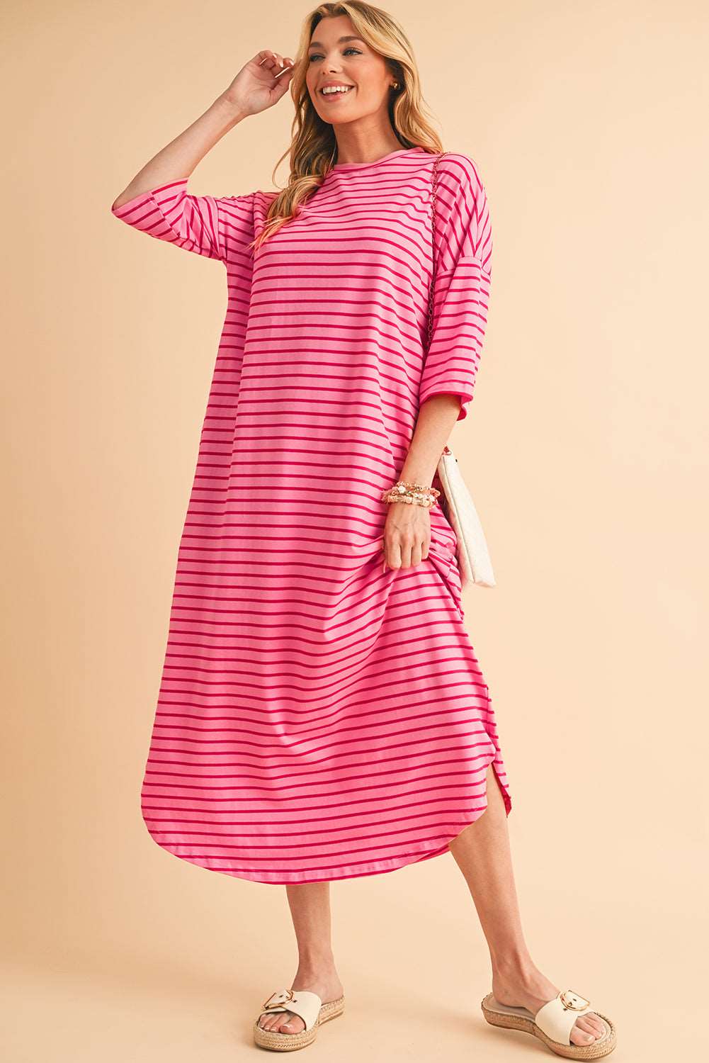 Pink Striped Loose Dress - Catherine Martin