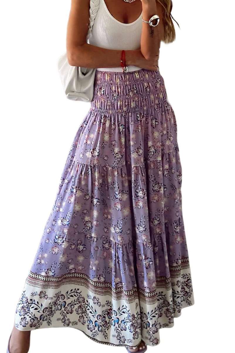 Purple Floral Maxi Skirt - Catherine Martin