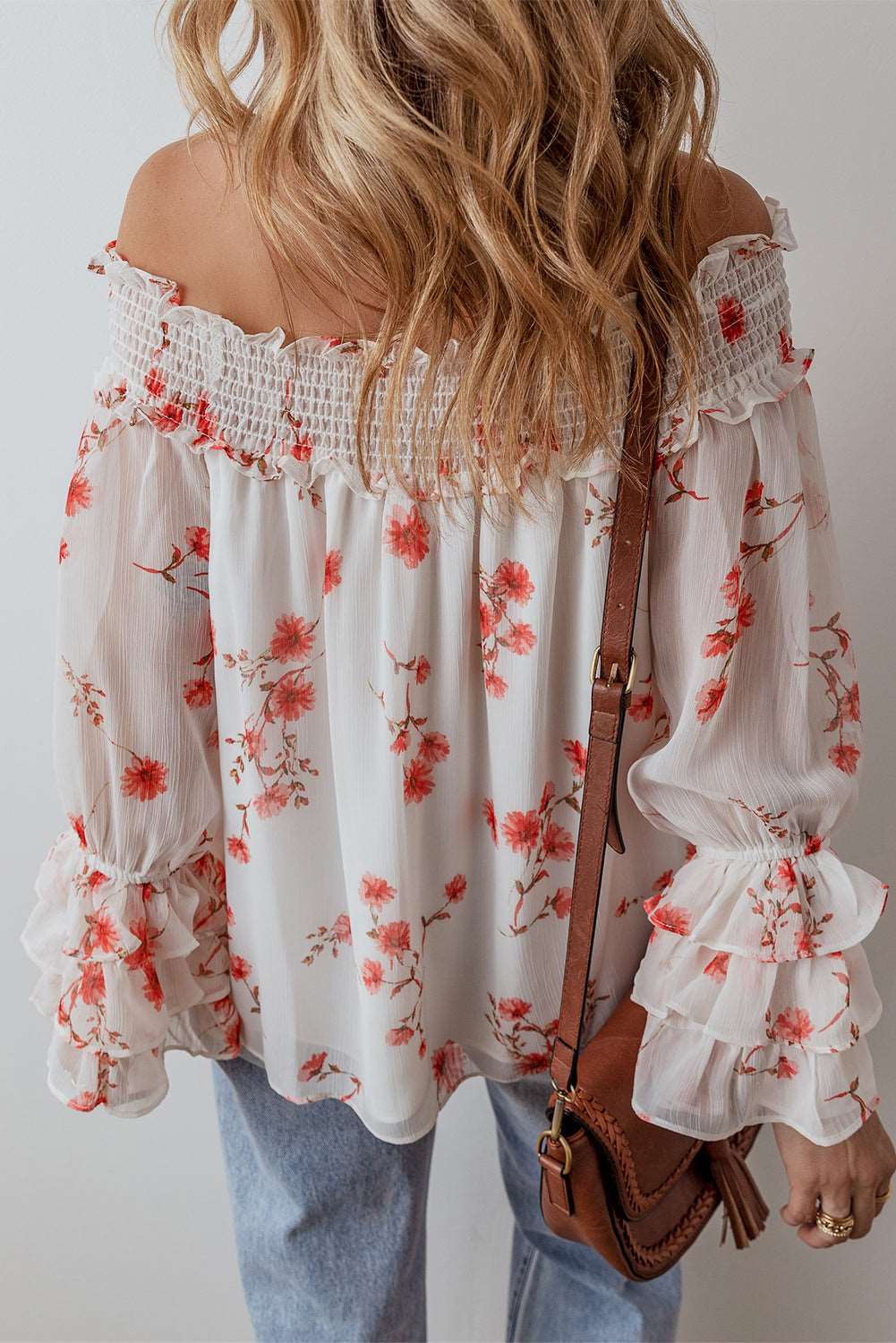 White Floral Off Shoulder Blouse - Catherine Martin