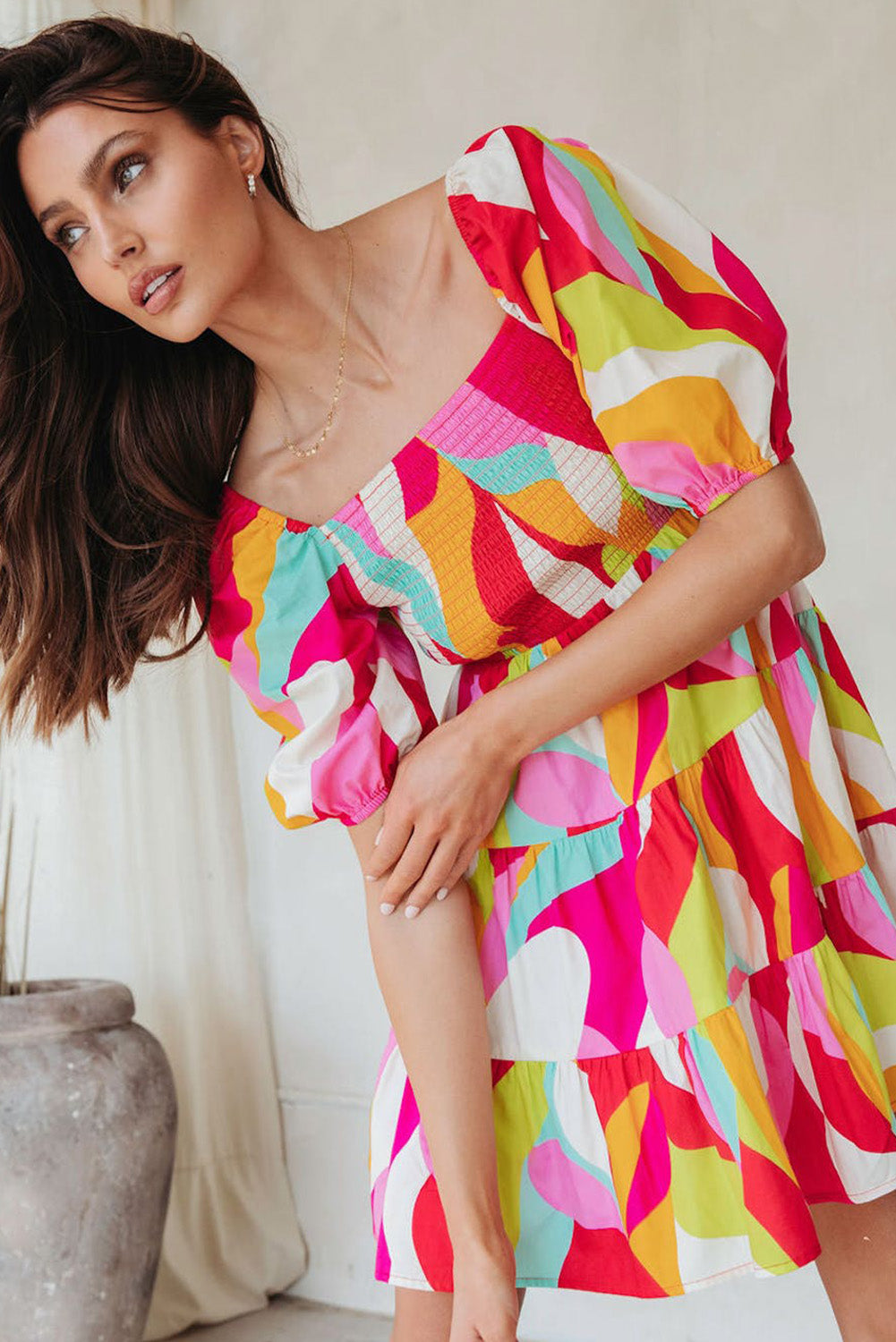 Multicolor Geometric Print Dress - Catherine Martin