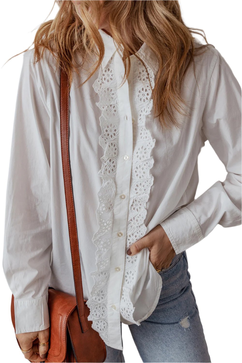 White Lace Crochet Shirt - Catherine Martin