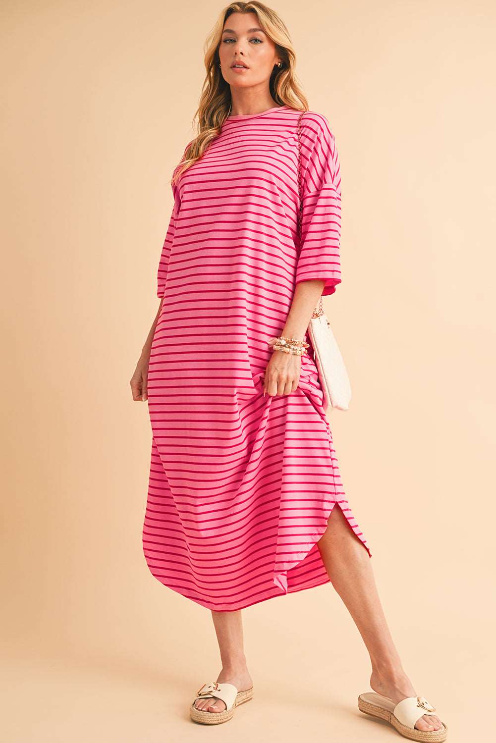 Pink Striped Loose Dress - Catherine Martin