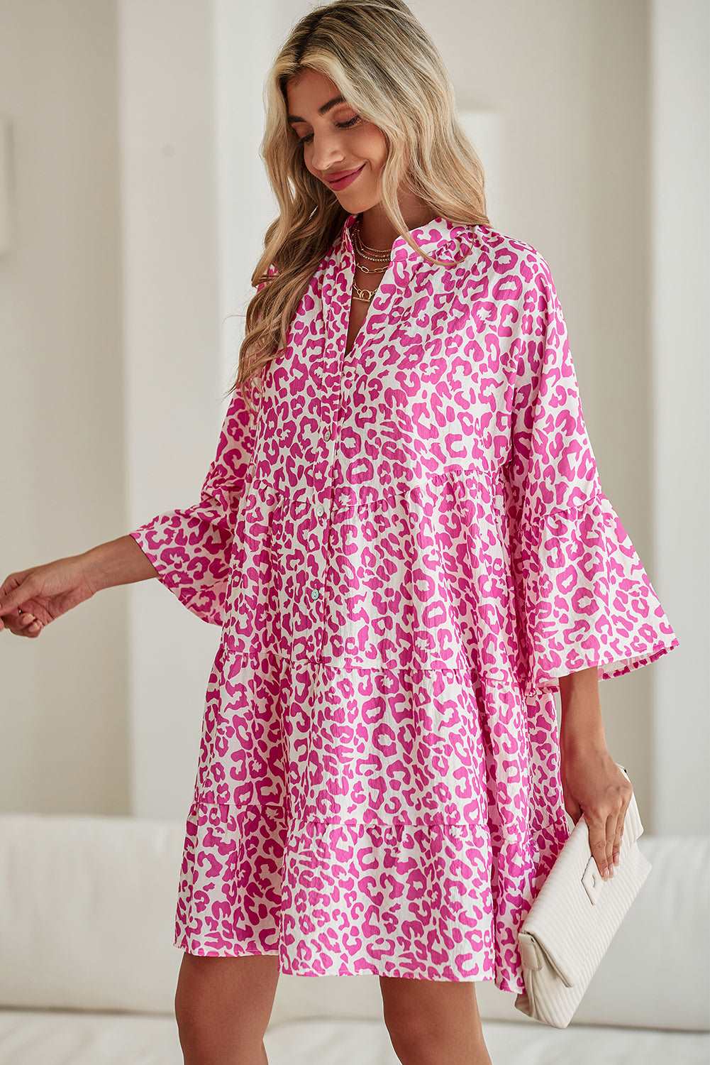 Bright Pink Leopard Dress - Catherine Martin