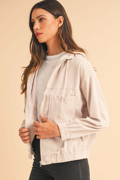 Women's Aussie Chill White Hoodie. Side view.