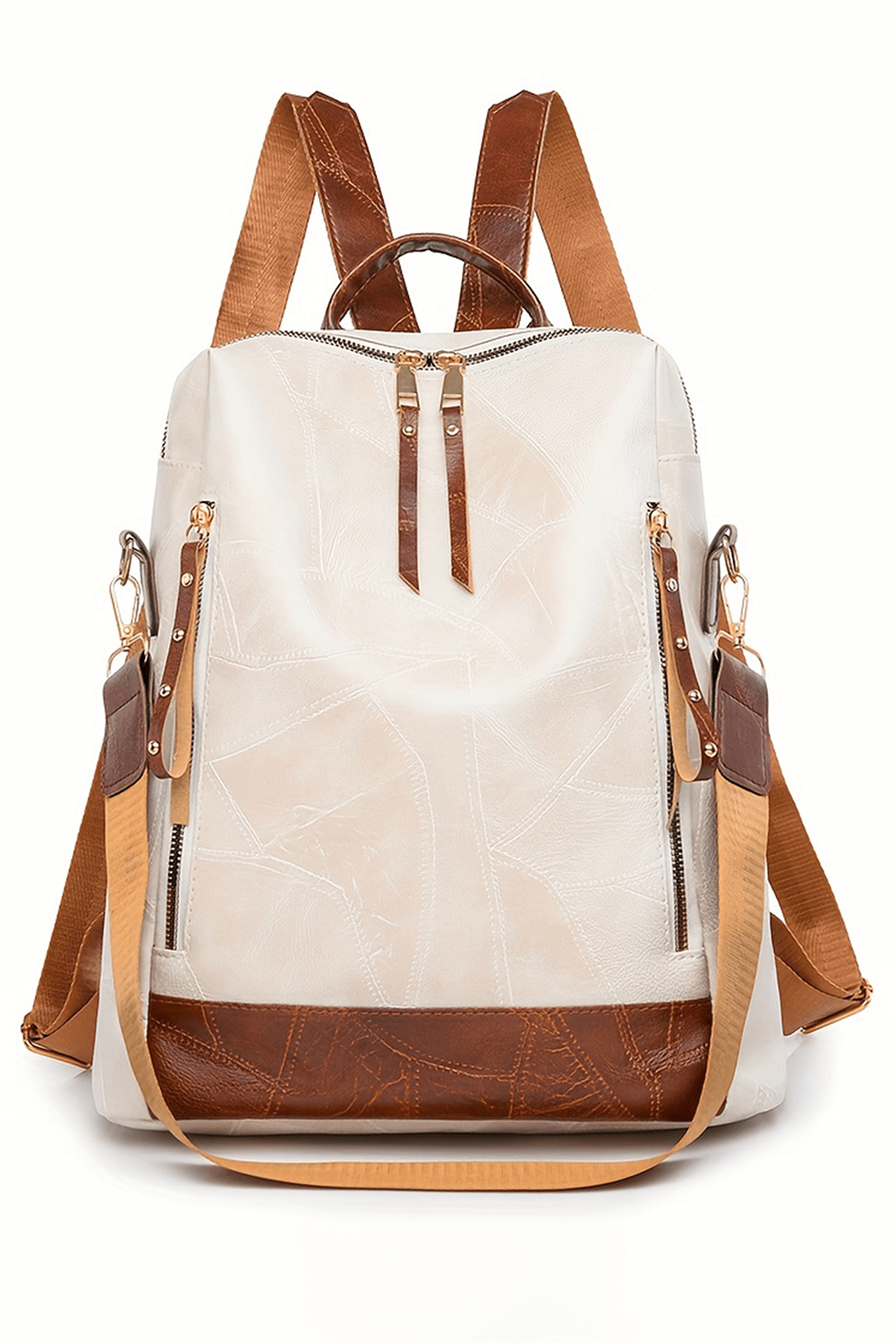 Elegant white backpack with adjustable straps and a modern, chic look