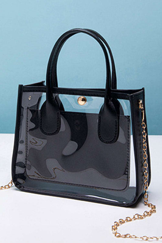 Black Chain Strap Clear Shoulder Bag - Catherine Martin