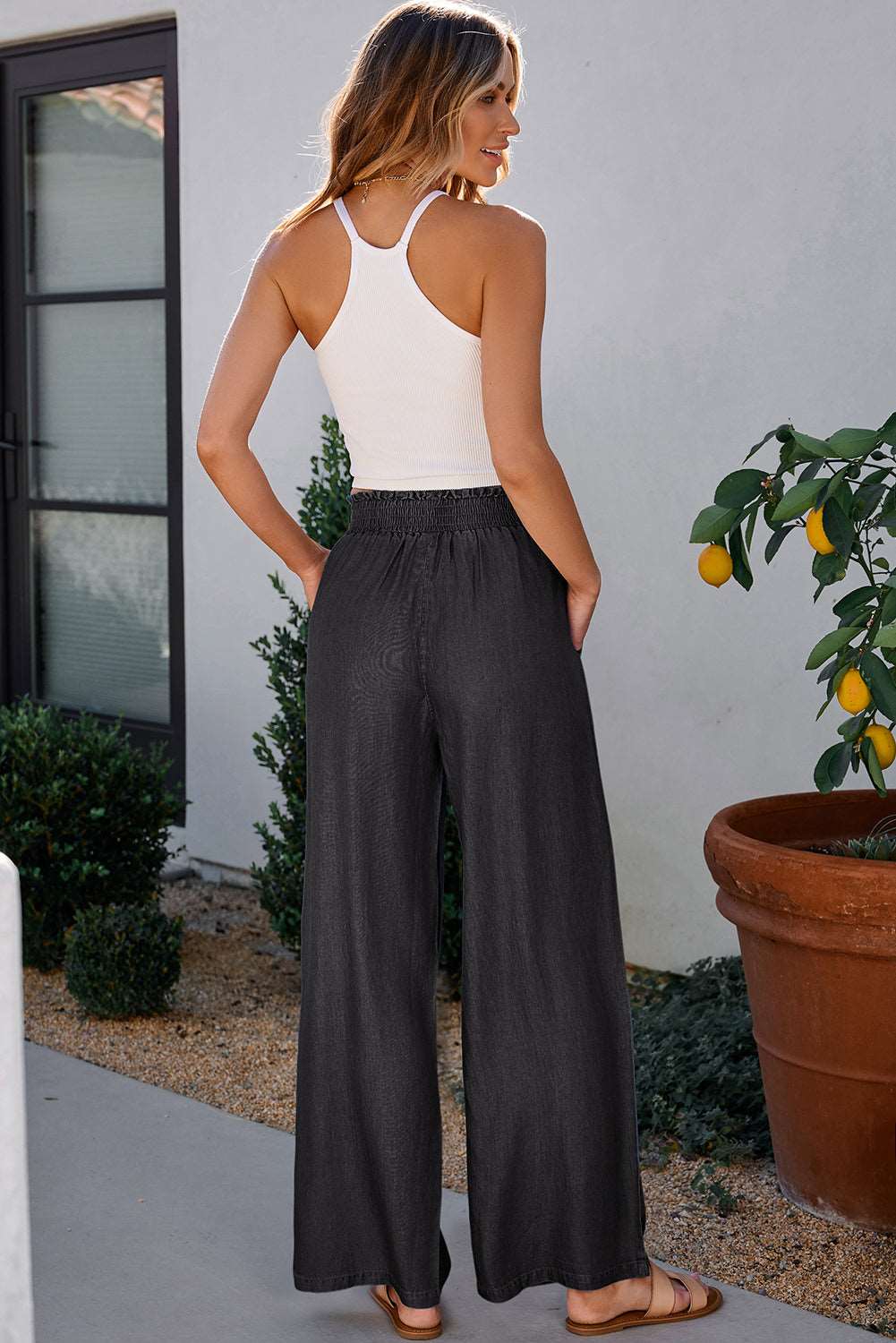 Black High Waist Wide Leg Jeans - Catherine Martin