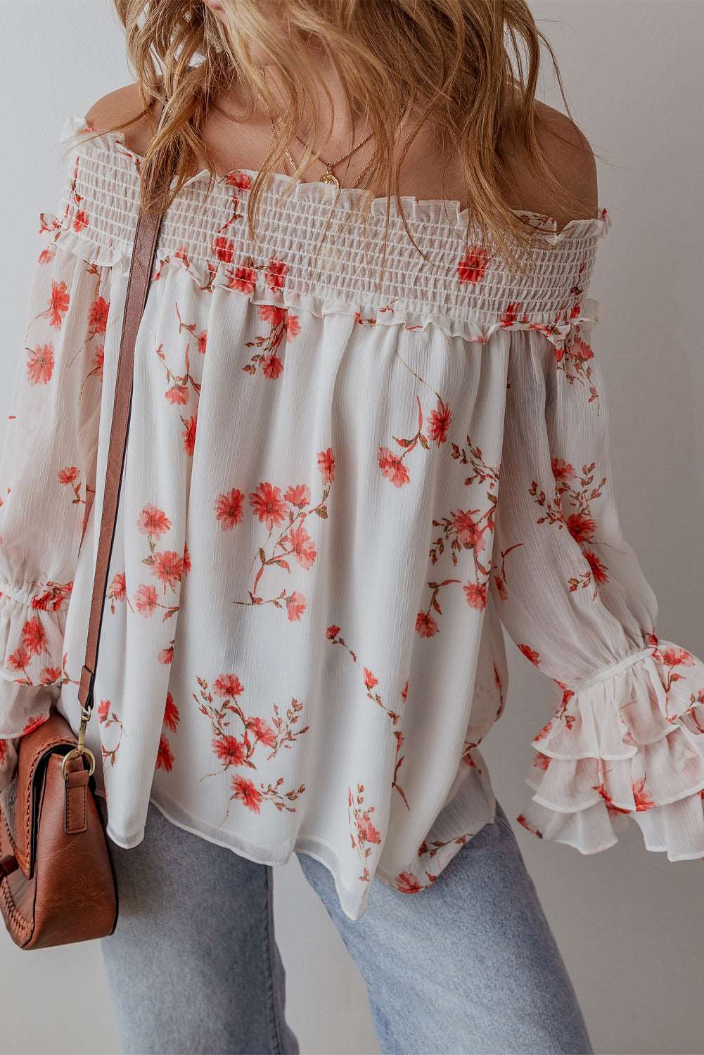 White Floral Off Shoulder Blouse - Catherine Martin