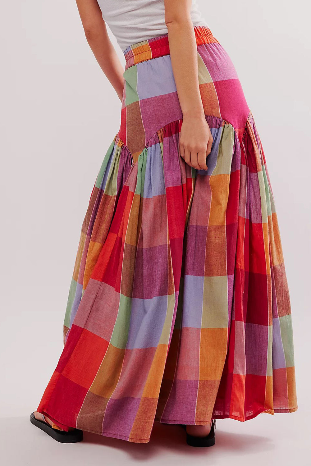 Multicolor Plaid Boho Maxi Skirt - Catherine Martin