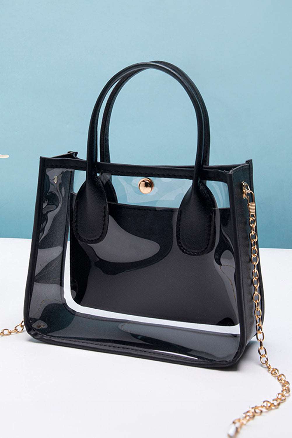 Black Chain Strap Clear Shoulder Bag - Catherine Martin