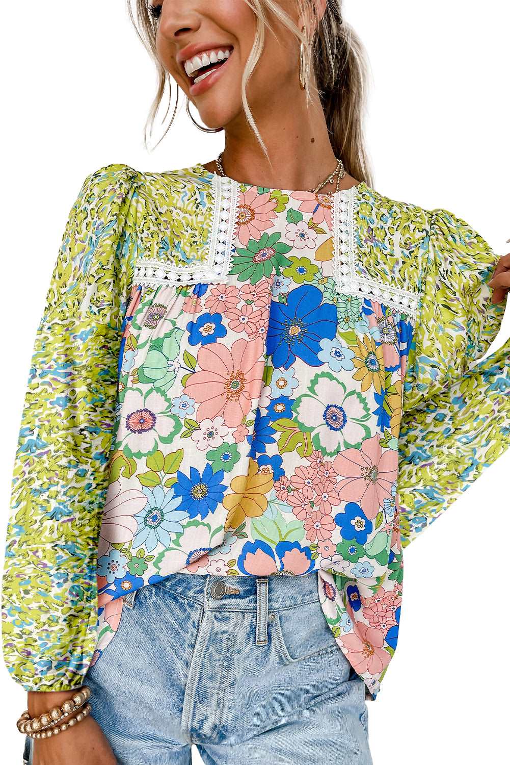 Green Floral Lace Blouse - Catherine Martin