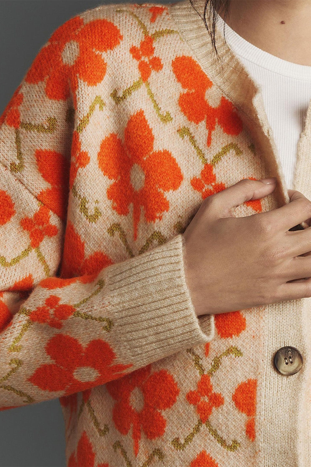Floral Print Cropped Cardigan