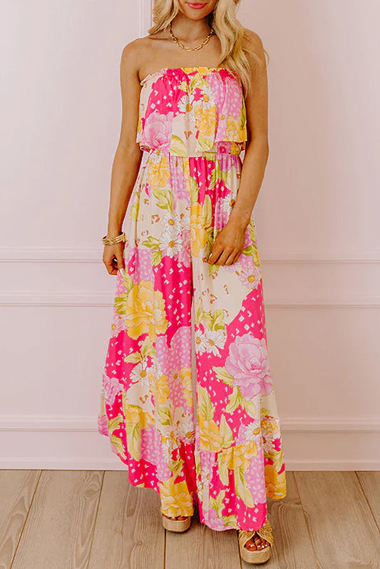 Pink & Yellow Off-Shoulder Jumpsuit - Catherine Martin