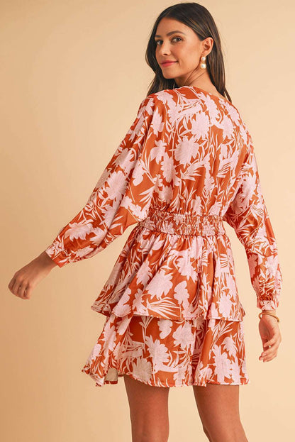 Brown Floral Layered Dress - Catherine Martin