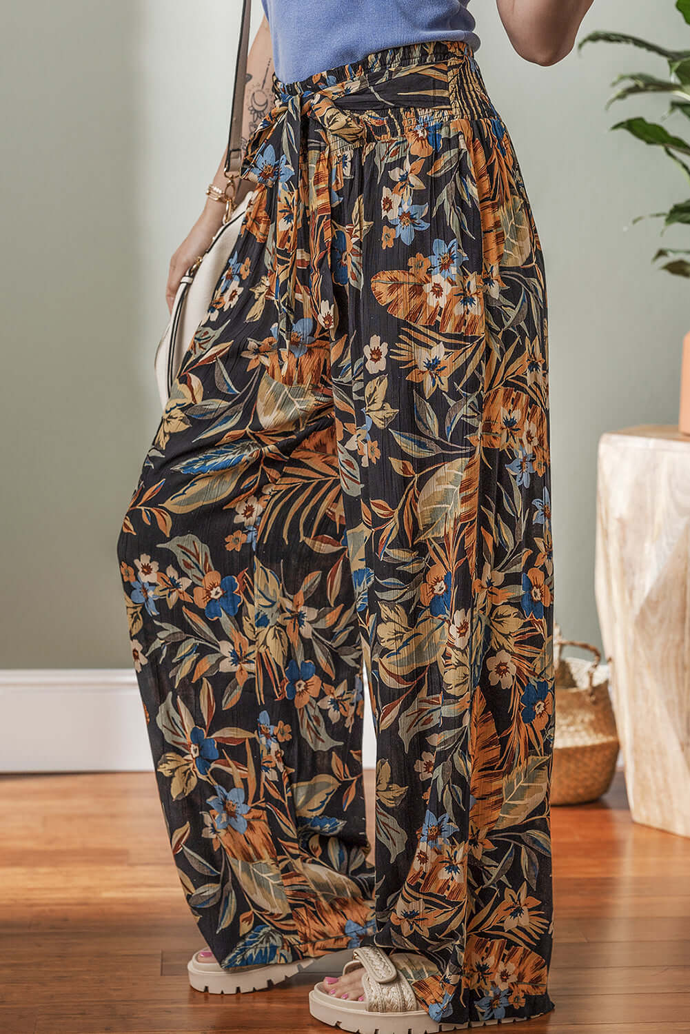 Womens Floral Wide Leg Pants - Catherine Martin