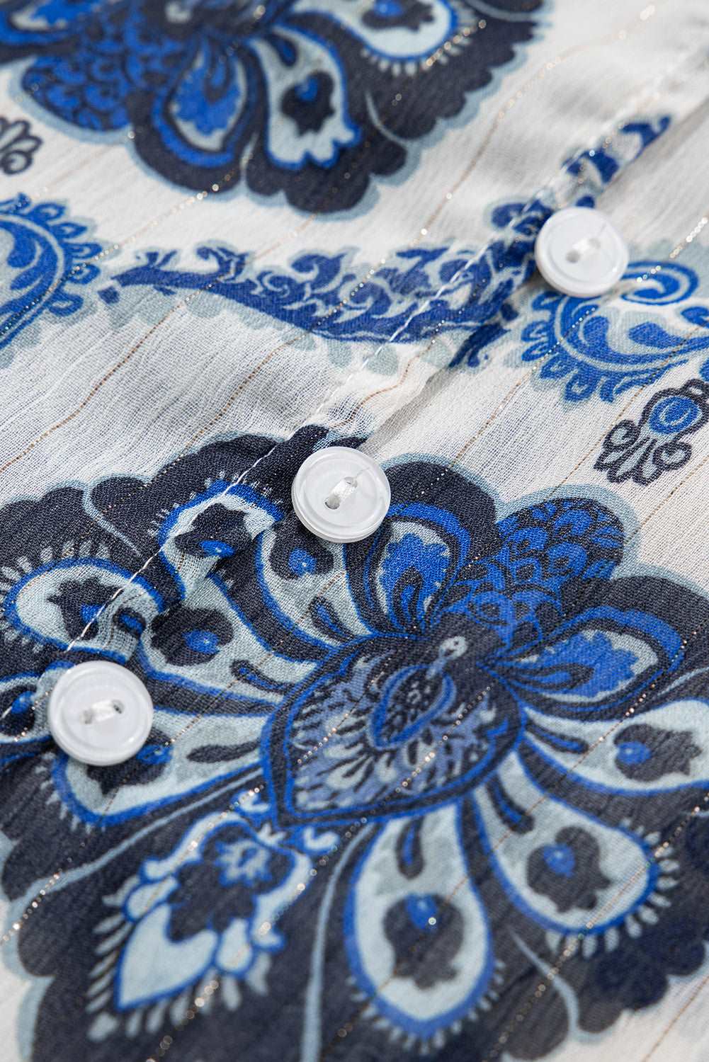 Blue Ethnic Print Loose Shirt - Catherine Martin