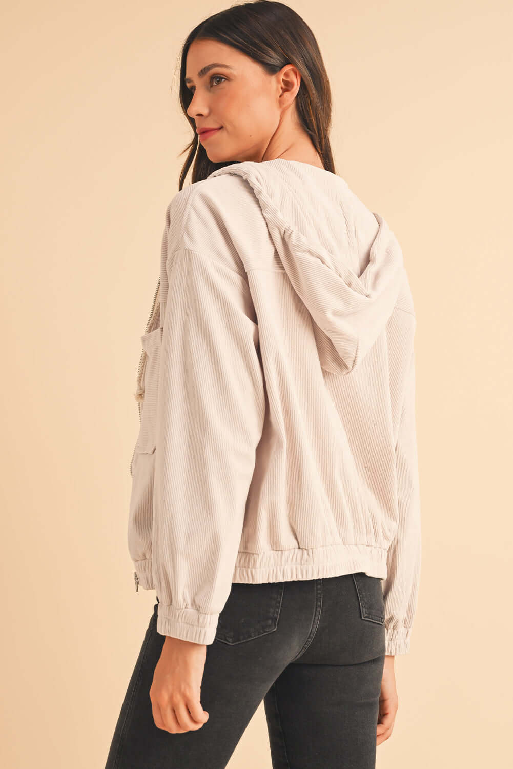 Women's Aussie Chill White Hoodie. Back view.