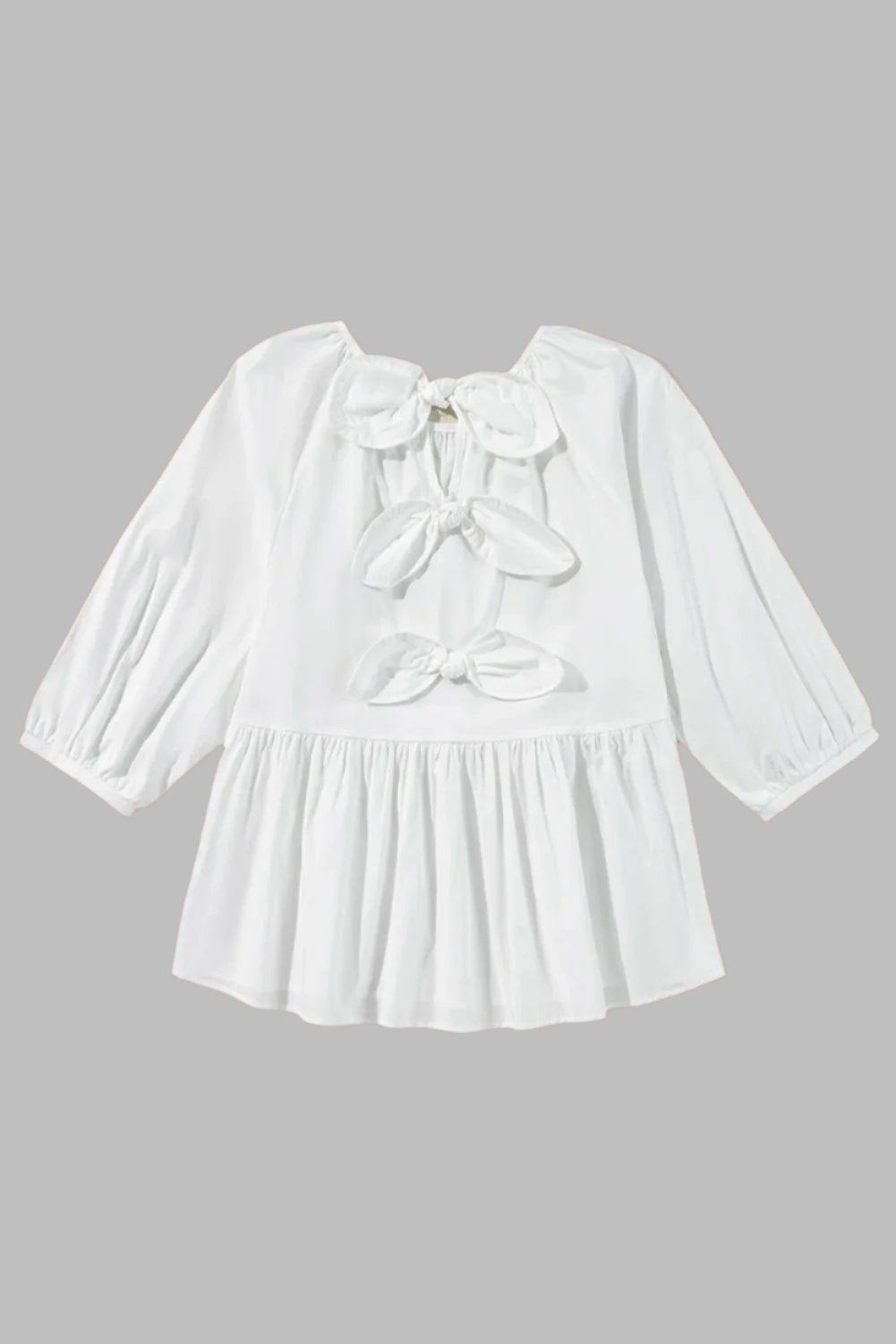 White Blouse Bow Knot Cut Back - Catherine Martin