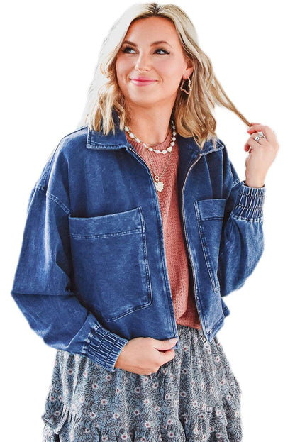 Blue Denim Jacket Large Pockets - Catherine Martin