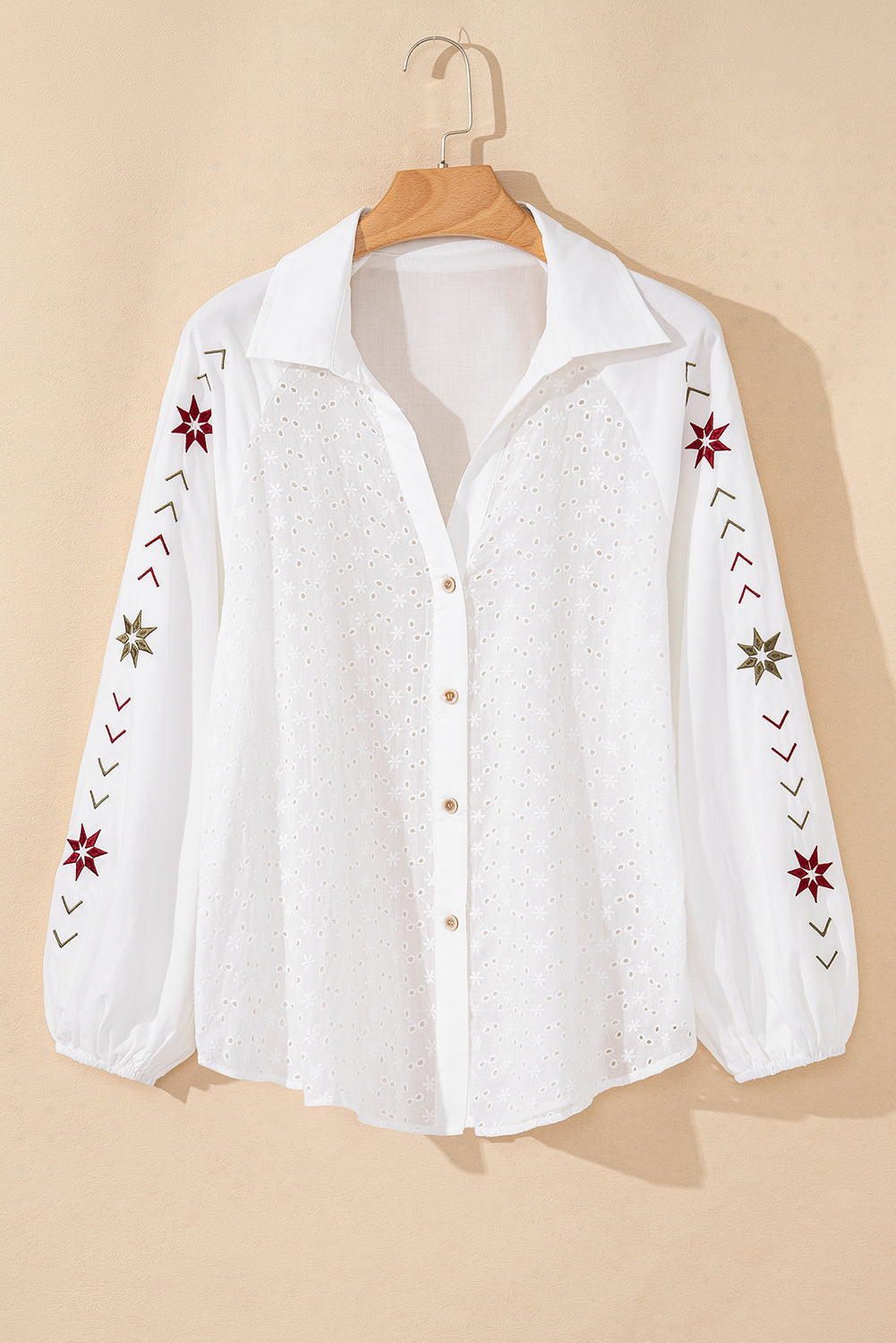 White Floral Embroidered Shirt - Catherine Martin