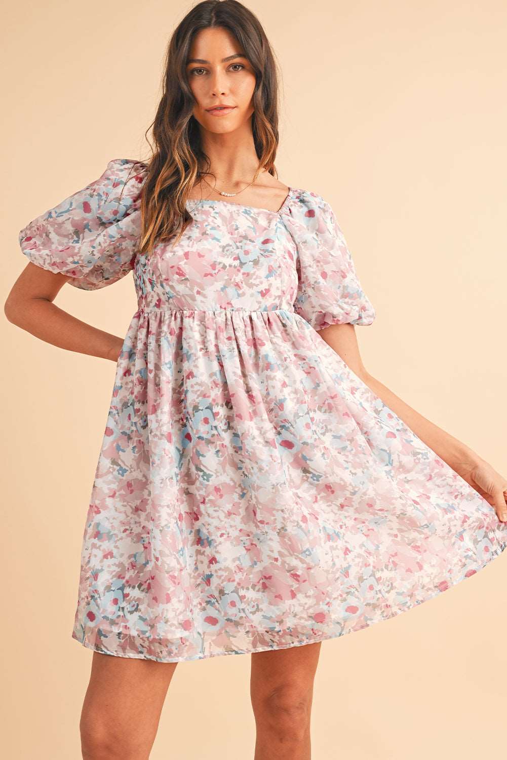 Pink Floral Ruffled Mini Dress - Catherine Martin