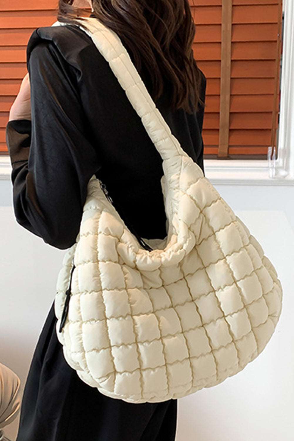 Beige Quilted Puffy Shoulder Bag - Catherine Martin