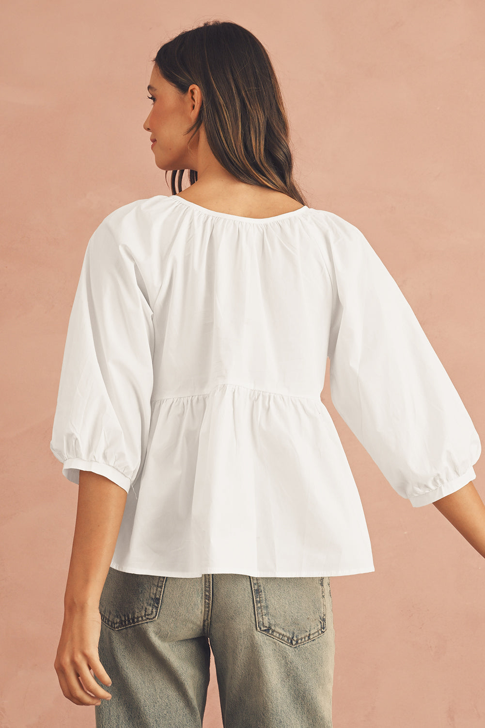 White Blouse Bow Knot Cut Back - Catherine Martin