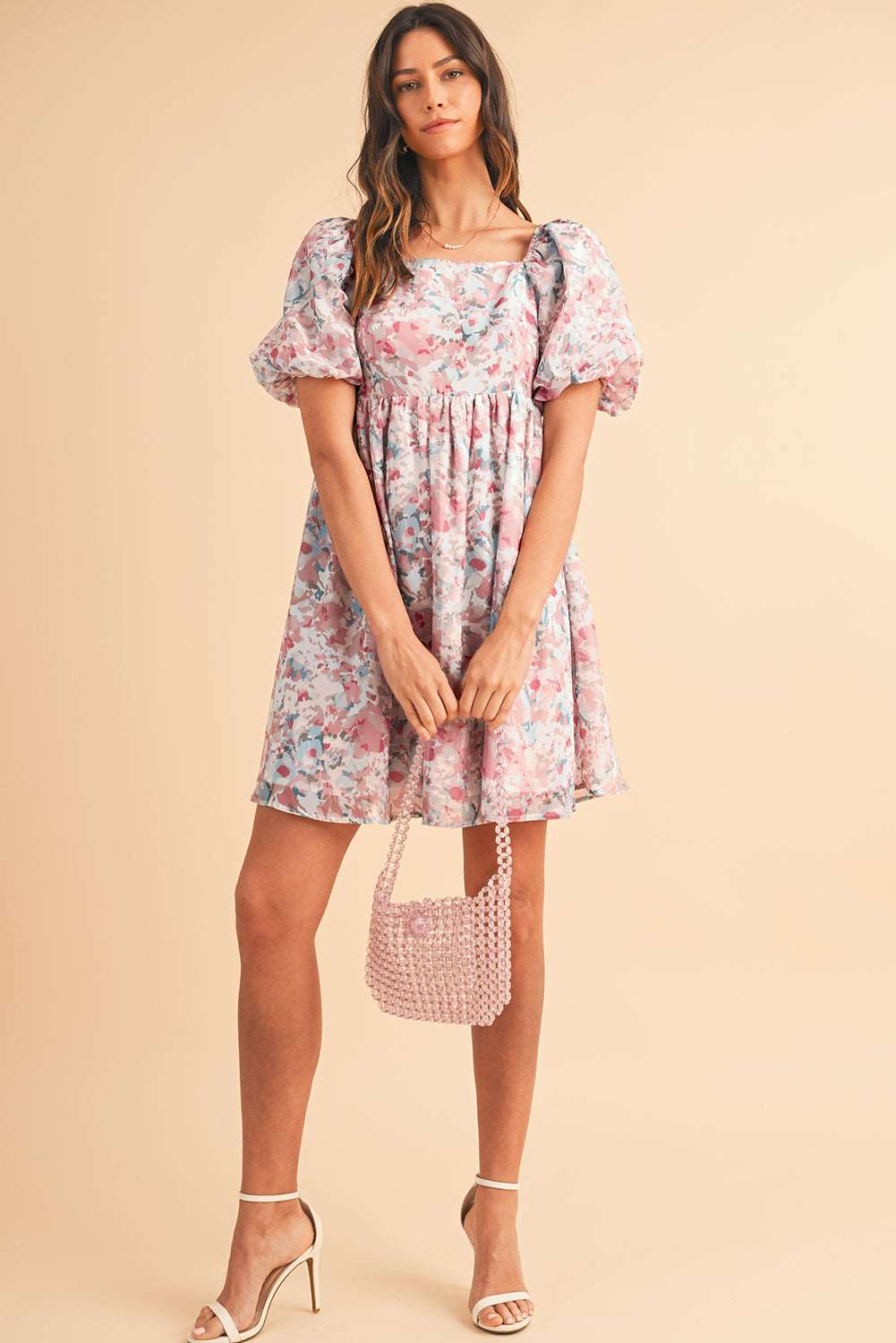 Pink Floral Ruffled Mini Dress - Catherine Martin