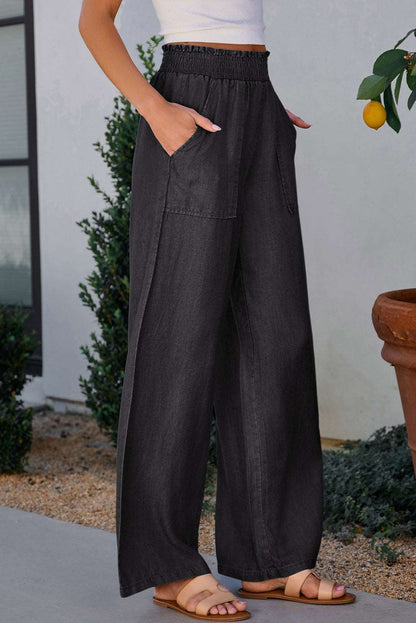 Black High Waist Wide Leg Jeans - Catherine Martin