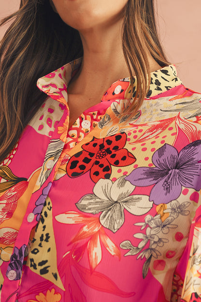 Red Floral Button Blouse - Catherine Martin