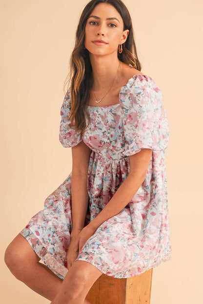 Pink Floral Ruffled Mini Dress - Catherine Martin