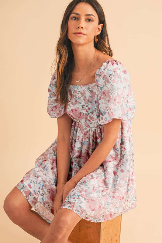 Pink Floral Ruffled Mini Dress - Catherine Martin