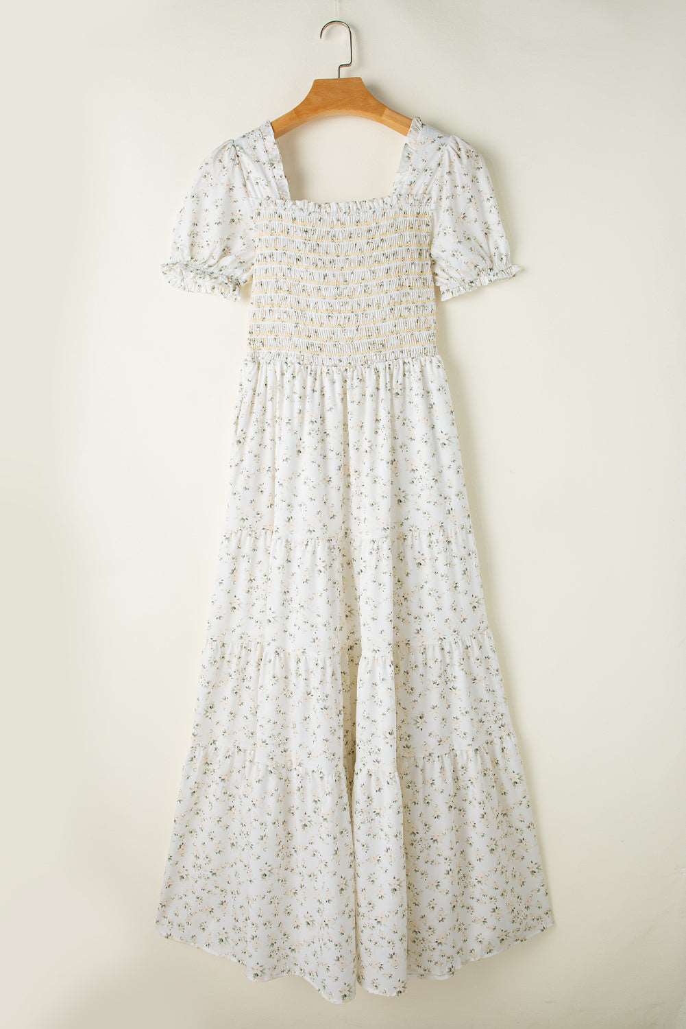 White Floral Frill Maxi Dress - Catherine Martin