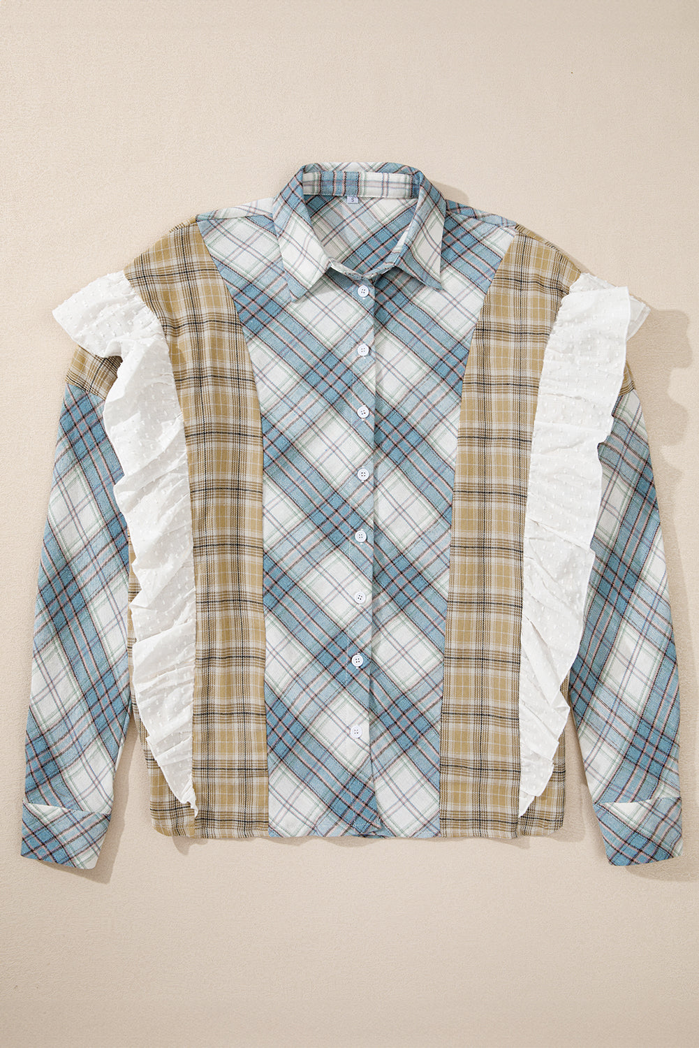 Sky Blue Plaid Shirt Ruffles- Catherine Martin