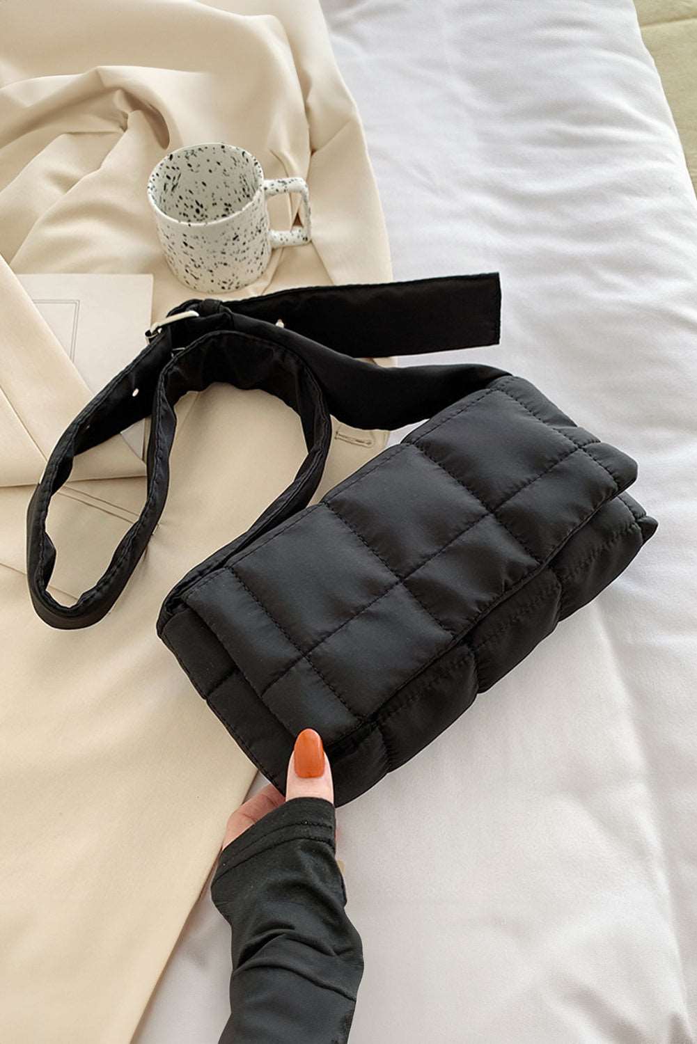 Black Quilted Strap Shoulder Bag - Catherine Martin