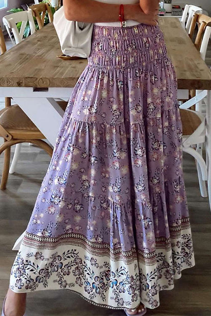 Purple Floral Maxi Skirt - Catherine Martin