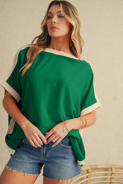 Contrast Trim Dolman Tunic
